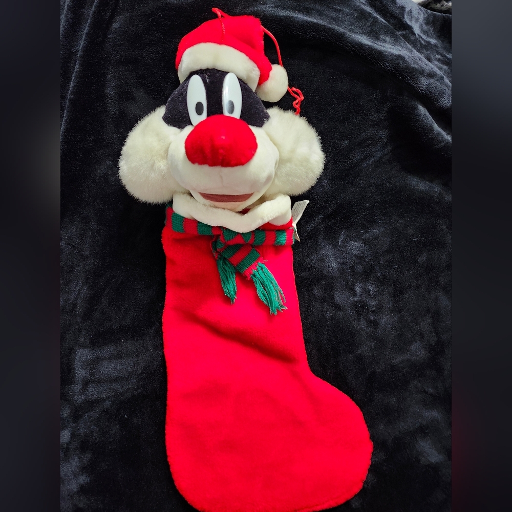 Vintage Sylvester The Cat Christmas Stocking Plush Looney Tunes 1997 Warner Bros